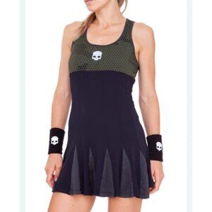 Hydrogen Women's Sz L Tennis Dress Green Black Camo Tech Athletic Activewear
